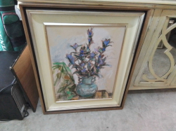 A Lovely Oil Painting on Canvas and Framed. W.72 H.87 Cm.