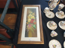 A beautiful signed oil painting. 28x59 Cm.