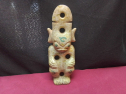 An Old china hongshan culture old jade statue. W.9 H.24 Cm.