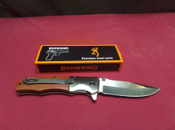 Genuine New, Browning DA51, Pocket Folding Hunting Knife, Stainless Steel.