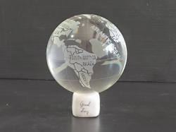 A crystal earth  globe with stand