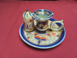 A 19ct 1880 Ceramic Candle Stick with Snuffer Small A/Fv 5