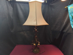 A Nice Tall Brass Leaf Design Table Lamp 1920s H.84 Cm. ( need rewiring)