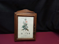 A Wooden Key Box with a Tiled Front. 20x30 Cm.