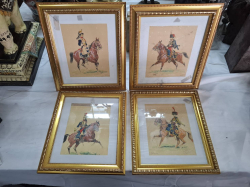 A 4 picture of 1st Empire Cuirassier Officer by French artist 1890-1967. 33x37 cm