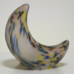 A vtg. Murano art glass crescent Moon figure. L.23 H.22 Cm.