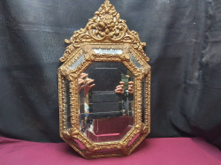 A Lovely Old Victorian Gilded and Bevel Glass Mirror.W.35 H.60 Cm.