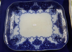 A Nice large blue & white plated