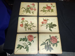Set of 6 Roses old English coasters