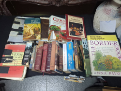 A large selection of books. cooking book, garden book etc.