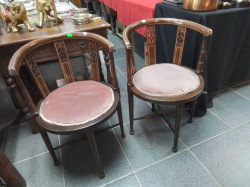 A Pair of inlaid Edwardian Tub Chairs(59)
