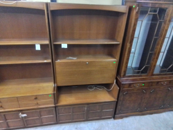 A Nice Midcentury Teak Nathan Squares Design Cabinet with key(19) D.45 W.102 H.195 Cm..