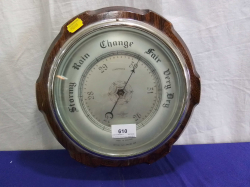 A Round Oak Baronmeter. W.27 Cm.