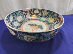 A Large Oriental Bowl with Flower Decration Probably  Chinese. W.32 H.10 Cm.