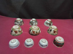 10 Vintage Mid-Century Japanese Tea Cups. VGC. 