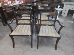 6 Brass Inlaid Sabre Leg Chairs.(84)