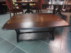 A Large Mahogany Drop Leaf Coffee Table(66). W.87 L.115 H.52 Cm.