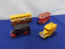 2 Matchbox Buses and 2 LLEDO Cars.