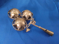 An old silver Middle Eastern rattle 52grams