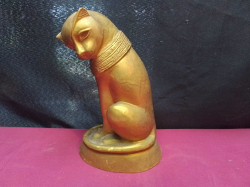 A Bronze of Egyptian Cat Statue. W.13 H.21 Cm.
