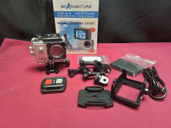 Inovalley Silver Camera Sport with accessories.