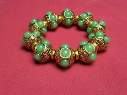 A Large green jade bracelet