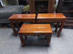 3 Buddha Wooden Table. 
Large W.23 L.46 H.43 Cm. 