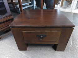 A Wooden Low Table with A Drawer. W.45 D.40 H.30 Cm.