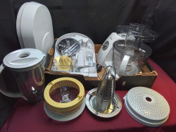 A Bosch Juicer with accessories.