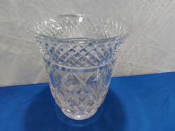 A Very Heavy Cut Glass Vase ( Tiny Rim Chip). W.18 H.21 Cm.