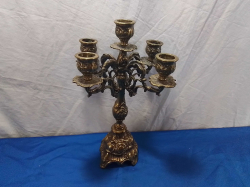 An Ornate 5 Branch Brass Candelabra. W.18 H.32 Cm.