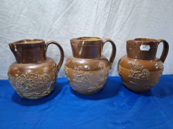 3 Old Pottery harvest jug possibly Doulton  *some a/f