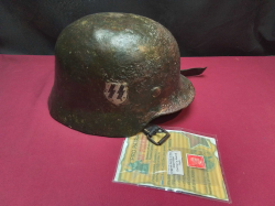 Genuine restored WW2 German SS Elite troops Helmet