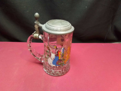BAVARIAN (Coats of Arms Design) Glass Beer Mug with 95% Tin Lid  
