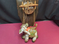 Wooden Burmese Marionette Elephant .W.18 H.20 Cm.   (STAND NOT INCLUDED) 