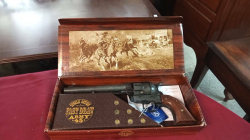 Single action fast draw Army45
Metal Replica 6 shooter gun 
with Replica bullets in presentation boxใ This is a exact copy of a real Army 45 gun