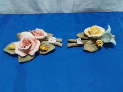 2 Lovely Porcelain Flower Group (Tiny chip possible)