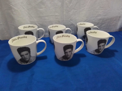 6 Elvis Presley Mugs.