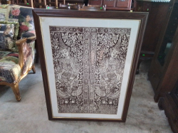 A Lovely Printing Picture of Thai Angles with Wooden Fremed. 70x92 Cm.