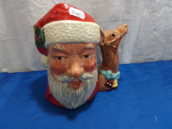 A Large Royal Doulton Santa Claus Charecter Jug with Reindeer Handle. W.18 H.20 Cm.