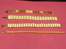 4 Gold Plated  Gents Bracelets. 