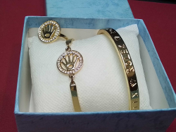 Ladies Gold Plated Rolex 2 Bracelets 1 Ring. 