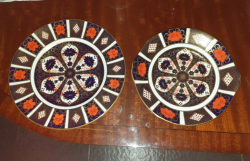 2 Large 1128 pattern  Royal Crown Derby cabinet plates in beautiful condition. W.24, 27 Cm.