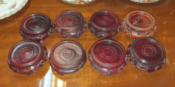 Set of 8 Chinese carved wooden stands W.8 Cm. 1 a/f