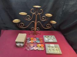 Italian Candle Holder W.54 H.41 Cm. with about 40 Wax Candles (partly scented)   