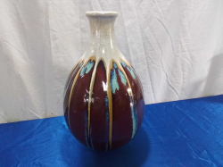 A Studio Pottery Vase Possibly German. W.20 H.34 Cm.