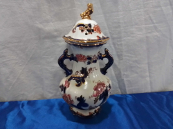A Nice Mandalay Masons Vase with Handles. W.12 H.22 Cm. 
