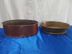 2 Heavy Copper Old Oval Dishes. 