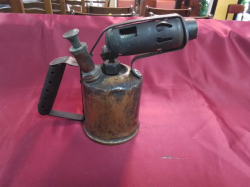 An Old Solid Brass Blow Lamp. H.19 Cm.