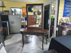 A Wooden Dressing Table. D.51 W.132 H.195 Cm.